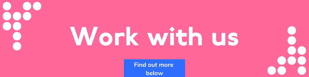 Work with us pink banner